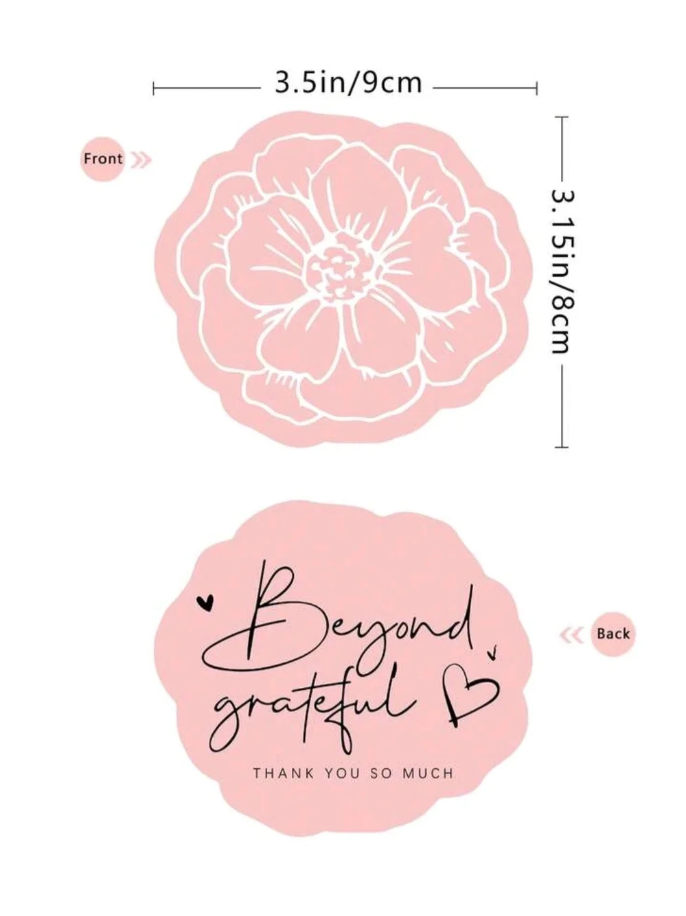 Pink Floral Thank You Note Cards
